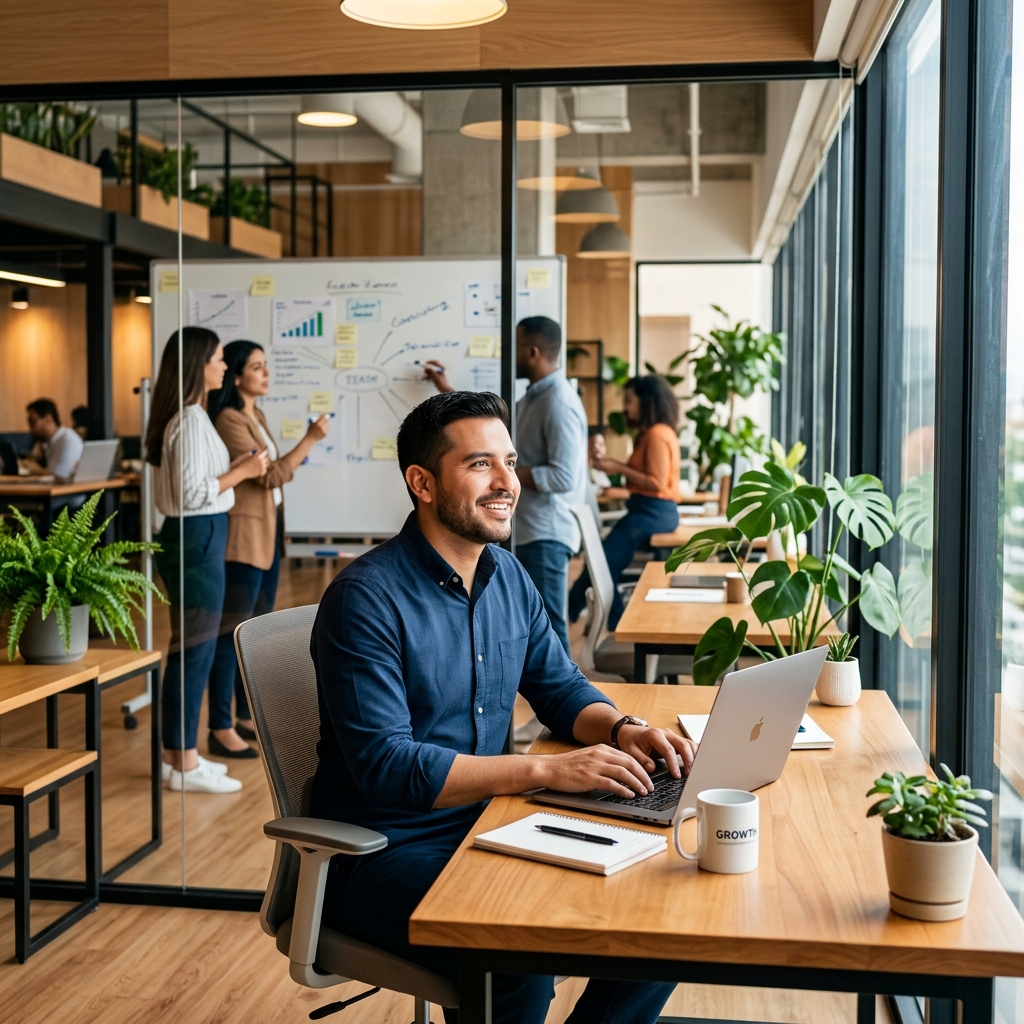 Emprendedor creciendo en espacios de trabajo VO Group